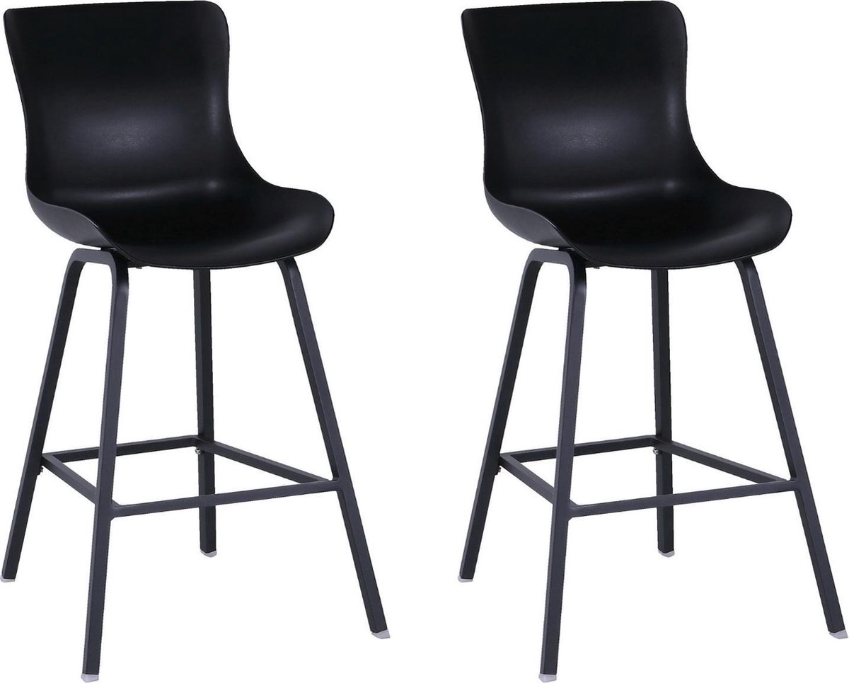 Hartman Sophie Alu Dining Barkruk - Zwart - Set Van 2 - Zithoogte 73 Cm