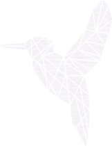 Vogel Geometrisch Vlak Hout 76 x 90 cm White wash - Wanddecoratie