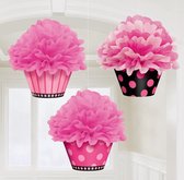 Amscan Cupcakes Pompoms 26 Cm 3 Stuks