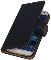 Donker Blauw Hout Design Book Cover Hoesje Galaxy S4 I9500
