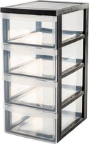 Commode IRIS Design Chest - 4 tiroirs demi-profondeur - Plastique - Noir / Transparent