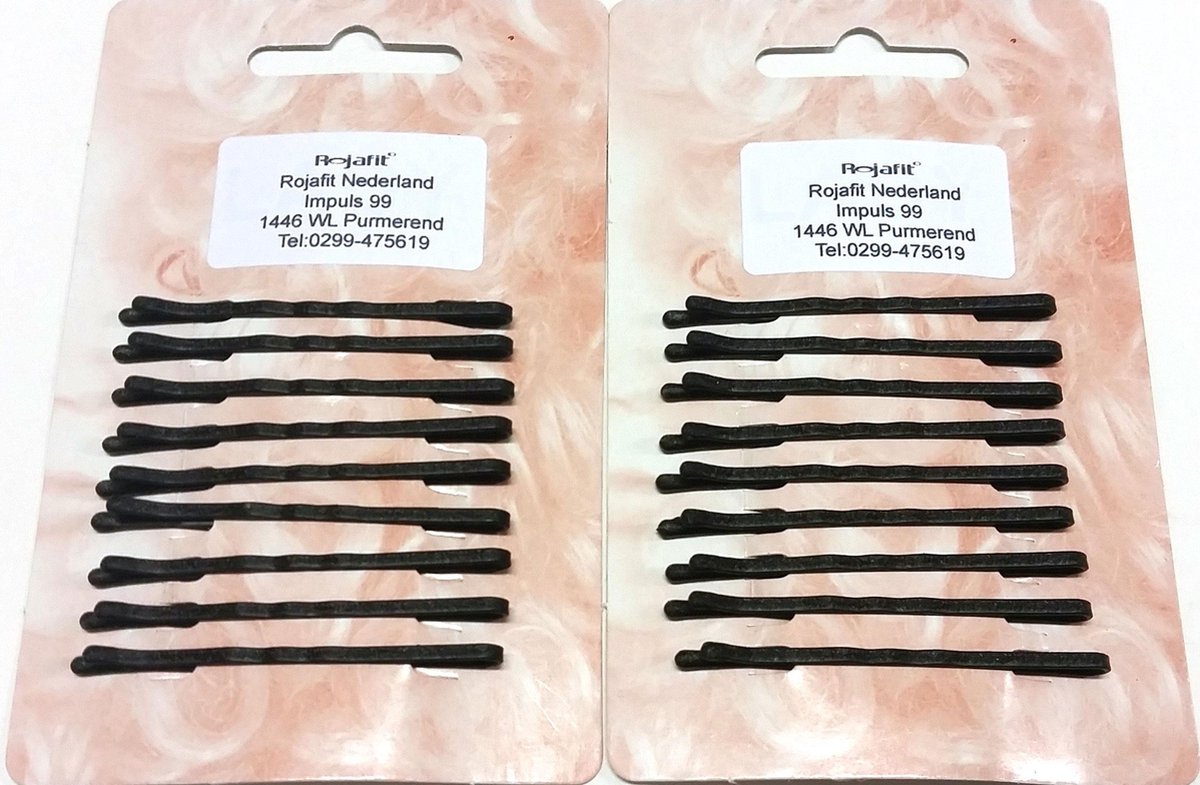 Rojafit Professionele Schuifspeldjes - 5 cm - 2 kaartjes a 9 stuks - Zwart