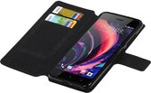 Cross Pattern TPU Bookstyle Wallet Case Hoesjes voor HTC Desire 10 Pro Zwart