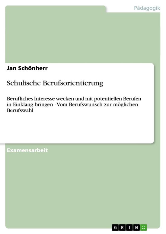 Schulische Berufsorientierung - cover