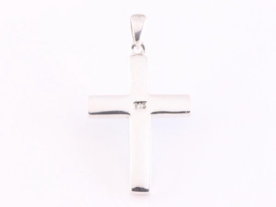 Pendentif croix en argent avec turquoise bleue