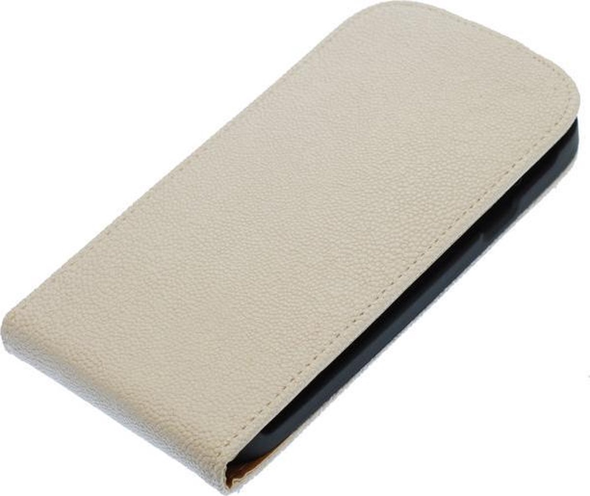Wit Ribbel flip case cover hoesje voor Samsung Galaxy S3 I9300
