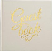 Ginger Ray Metallic Perfection - Huwelijk gastenboek Ivoor en goud - 21 x 20 cm - 32 bladzijdes