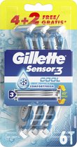 Gillette Sensor3 Cool Wegwerpmesjes Mannen - 6 stuks