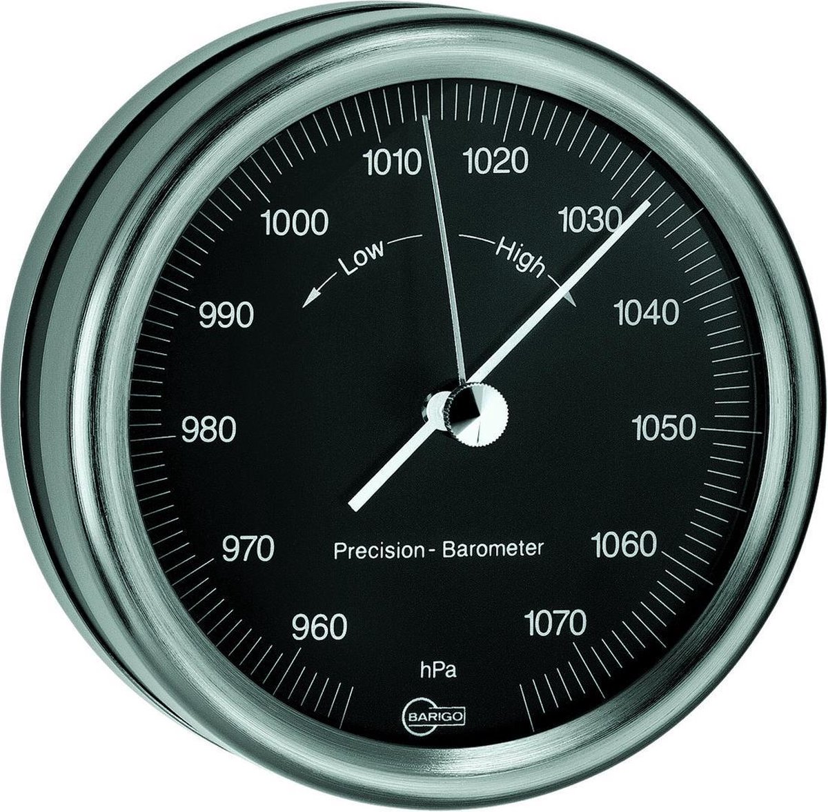 Barigo 823zw barometer zwart gelakt edelstaal
