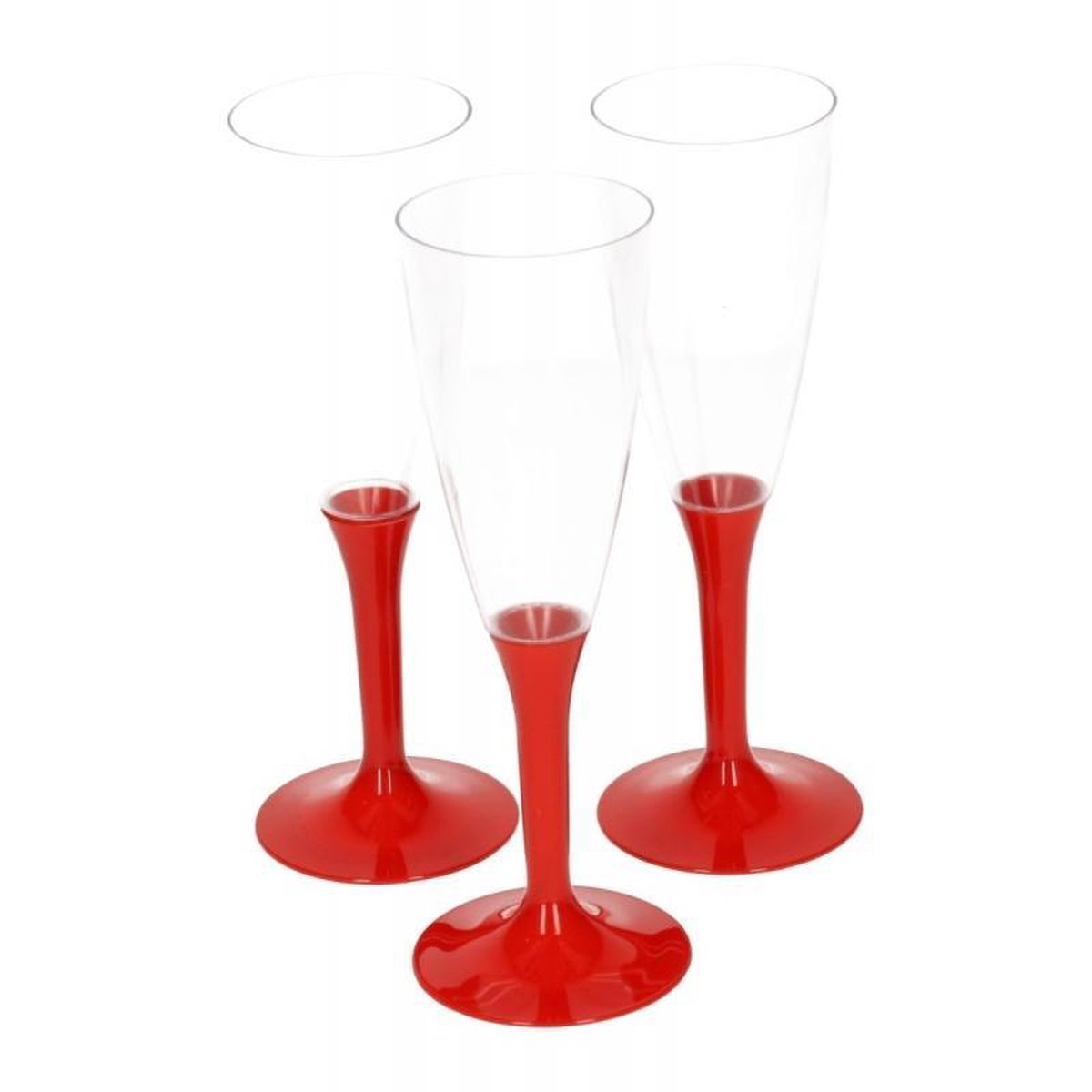 Wijnglazen - Plastic - Met rode voet - 20 stuks | bol.com