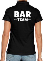 Bar team / personeel tekst polo shirt zwart voor dames S