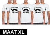 5x Vrijgezellenfeest Team t-shirt wit heren Maat XL