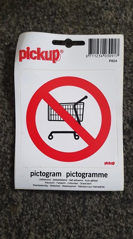 Pickup Pictogram 10x10 cm - Verboden voor winkelwagens - Pickup