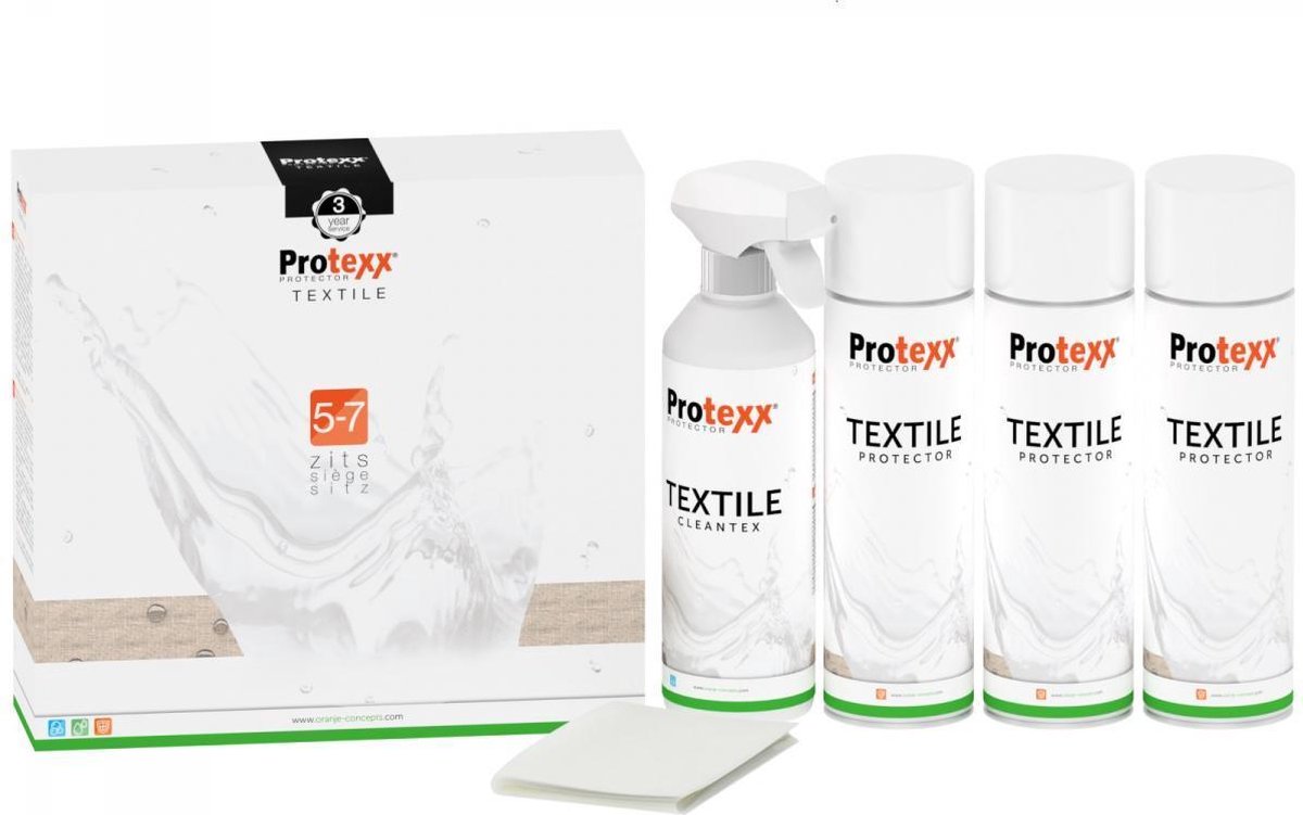 Protexx |Textile Protector Set | 5-7 zits | 3 jaar - Oranje Furniture Care