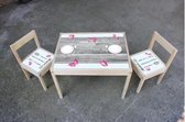 Kinder meubel Houten set steigerhout print met vlinders