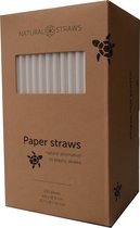 Natural Straws papieren rietjes - 21 cm - Wit - 250 stuks - 100% composteerbaar