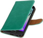 Groen Pull-Up PU booktype wallet cover cover voor Samsung Galaxy A3 2017