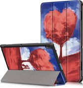 Tri-Fold Book Case - Geschikt voor Lenovo Tab E10 Hoesje - Hartje
