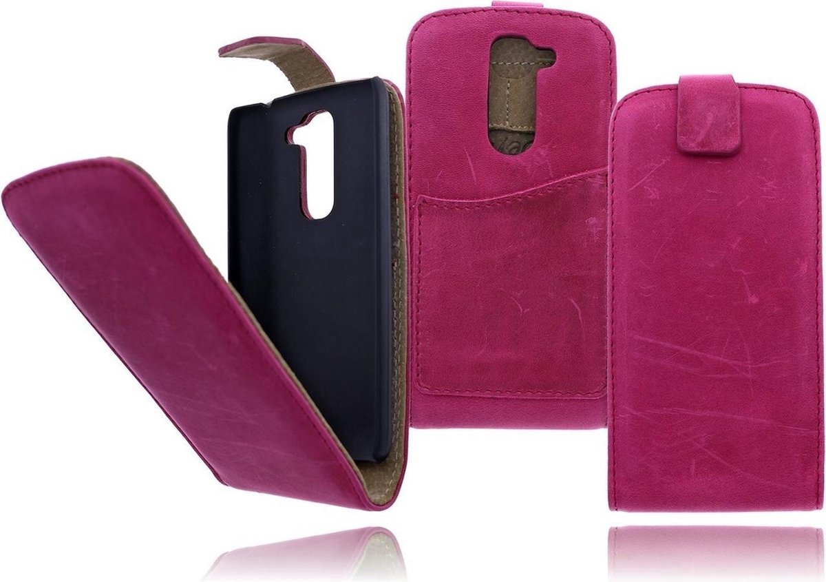 Devills LG G2 Mini Lederen Flip Case Hoesje Pink