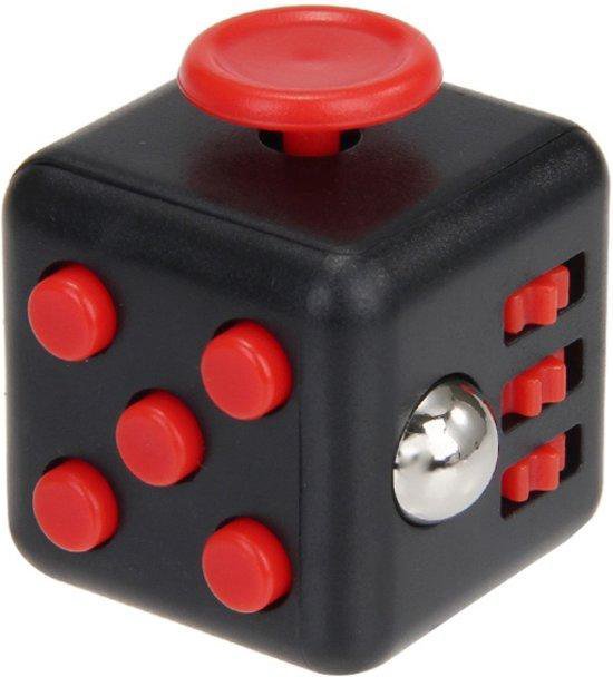 Cube - Friemelkubus Anti Stress Speelgoed - Zwart/Rood - Fidget -... bol.com