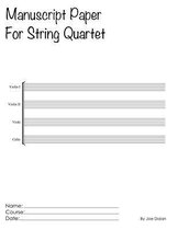 Manuscript Paper For String Quartet