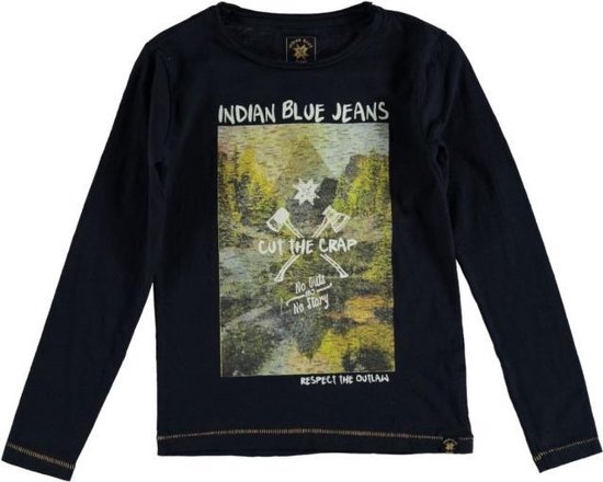 Indian blue donkerblauwe longsleeve Maat - 176 | bol.com