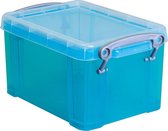 12x Really Useful Box 1,6 liter, transparant helblauw