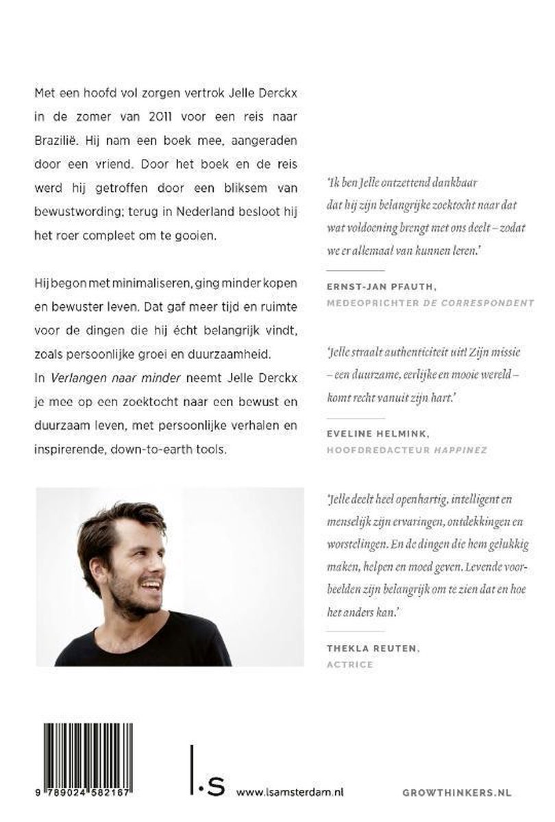 Verlangen naar minder - back cover