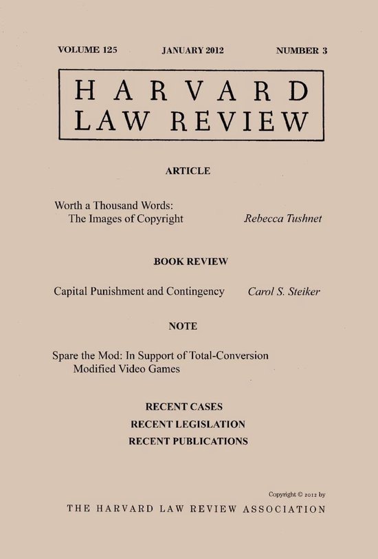 Harvard Law Review: Volume 125, Number 3 - January 2012 - cover