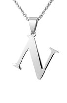 Montebello Ketting Letter N - 316 Staal - Alfabet - 21x30mm - 50cm