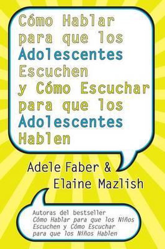 Boek "Cómo Hablar para que los Adolescentes Escuchen y Cómo Escuchar para que los Adolescentes Hablen". Achtergrond met zonnestralen.