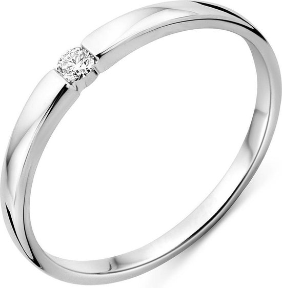 Majestine ring 18 karaat - trouwring- 18 karaat (750) met briljant geslepen... | bol.com