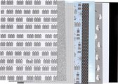 Design papierblok, afm 21x30 cm, 120+128 gr, zwart, blauw, grijs, wit, 24 vel/ 1 doos