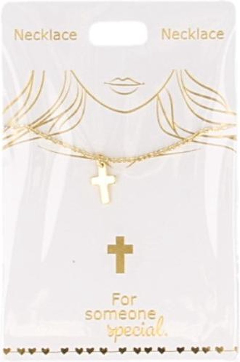 Ketting Kruis, gold plated