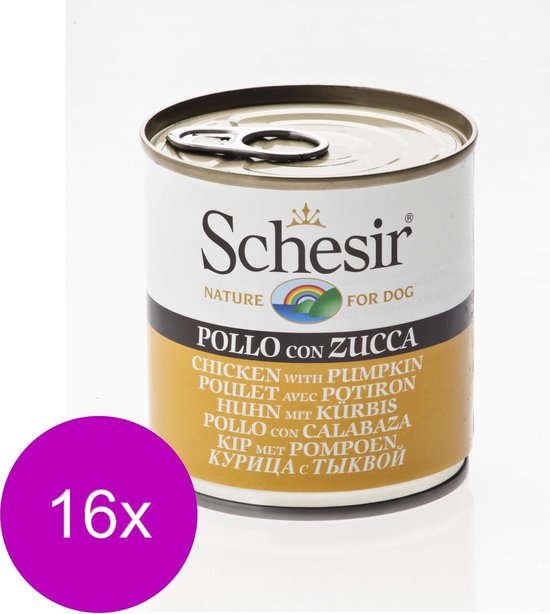 Schesir Hondenvoer Kip Pompoen in Gelei - 16 x 285 gr - Voordeelverpakking