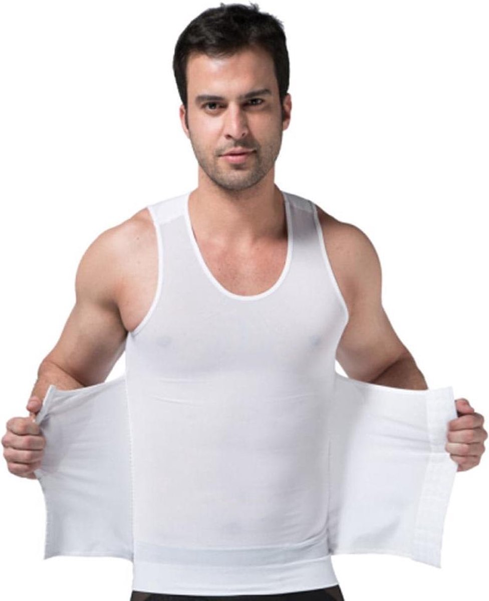 Perfect body men Girdle shirt whiteXL