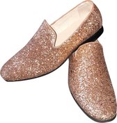 Heren - glitter schoen - disco schoen - party shoe - De Toppers - feest - kerstmis - carnaval - glitter and glamour - goud - 44