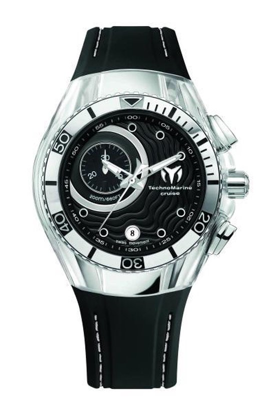 TechnoMarine 114029 - Horloge - Leer - Zwart - 40 mm