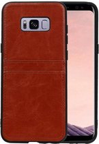 Back Cover 2 Pasjes Hoesje voor Galaxy S8 Plus Bruin