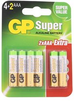 GP AAA alkaline 4+2 batterijen