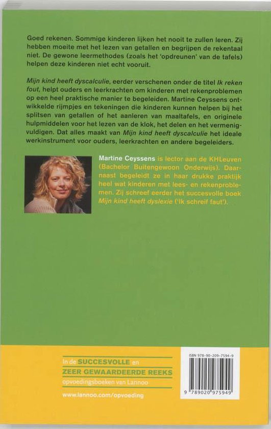 Bol Com Mijn Kind Heeft Dyscalculie Martine Ceyssens 9789020975949 Boeken