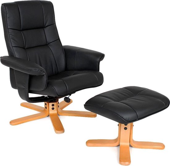 TecTake TV fauteuil relax stoel relaxstoel met kruk - 401058