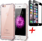 Hoesje geschikt voor iPhone 6s Plus / 6 Plus + Screenprotector Full-Screen - Transparant Shockproof Case - iCall