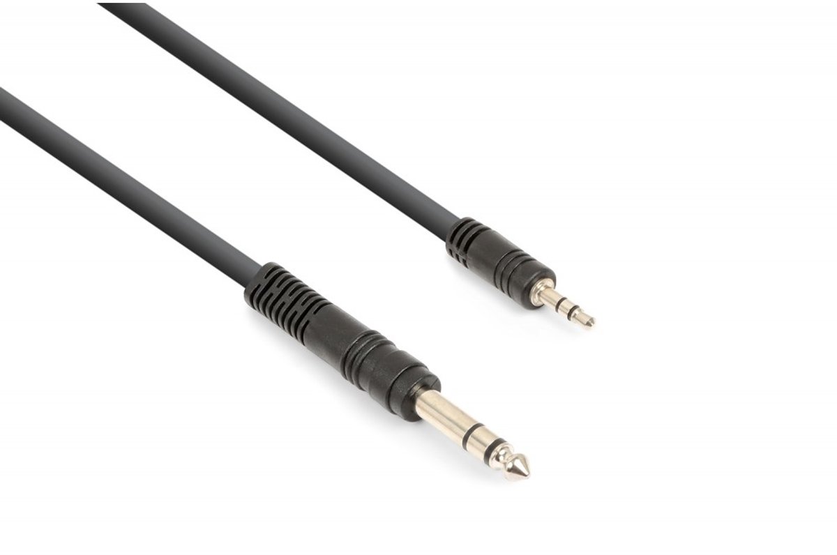 Vonyx audiokabel 3,5mm jack stereo - 6,3mm jack stereo - 1.5 meter