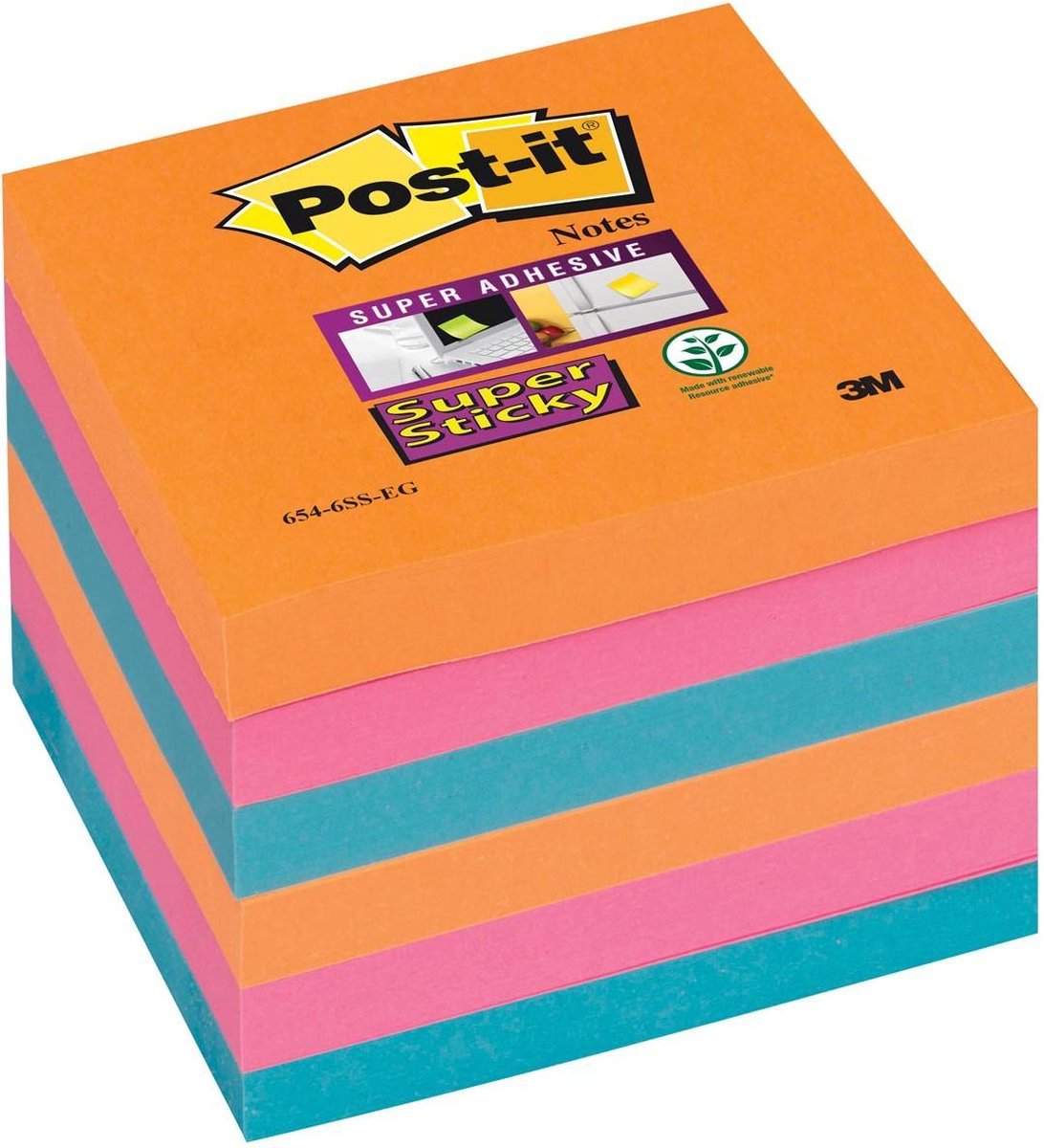 Post-it® Super Sticky Notes Kleurenset Bangkok - Neon oranje, Neon