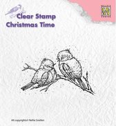 CT015 Nellies Snellen Clearstamp - kerstmis stempel - vogels