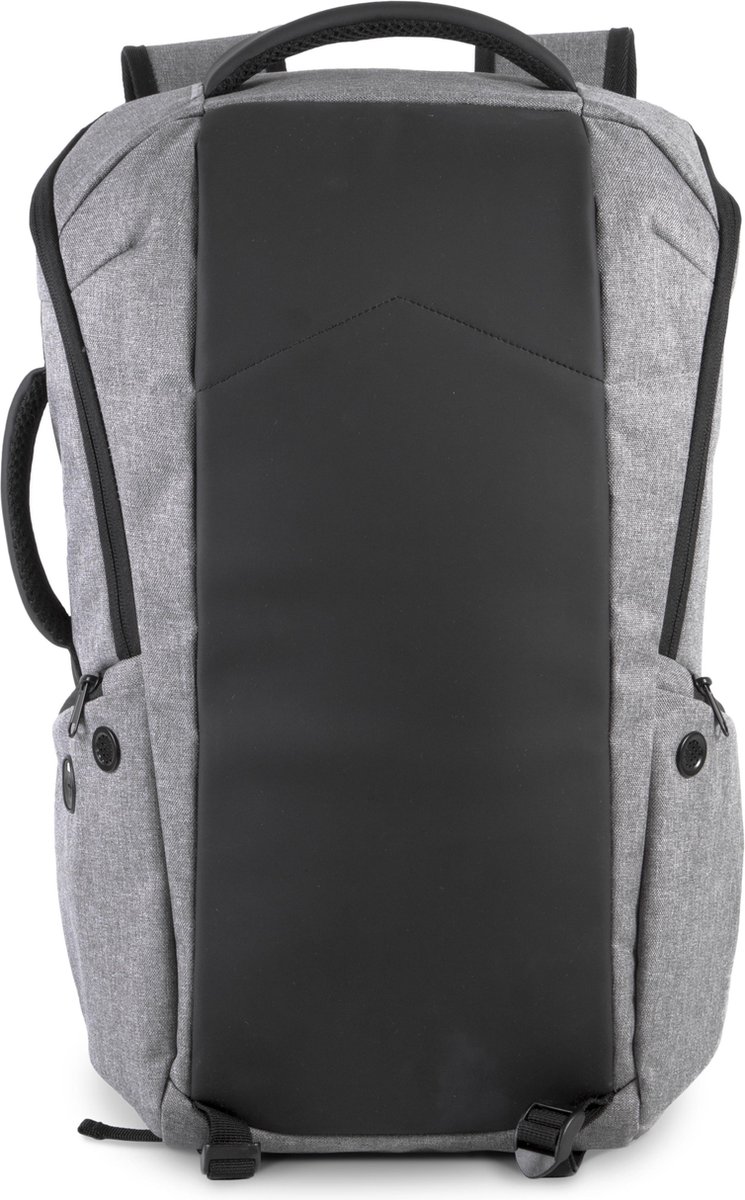 Ki-Mood Antidiefstal rugzak/laptoptas - Grijs/Zwart