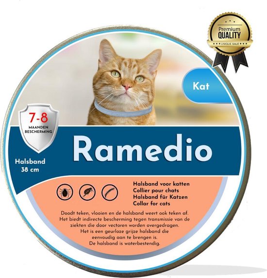 bol.com | Ramedio dé diervriendelijke anti vlooien en tekenband voor een kat  | 8 maanden...