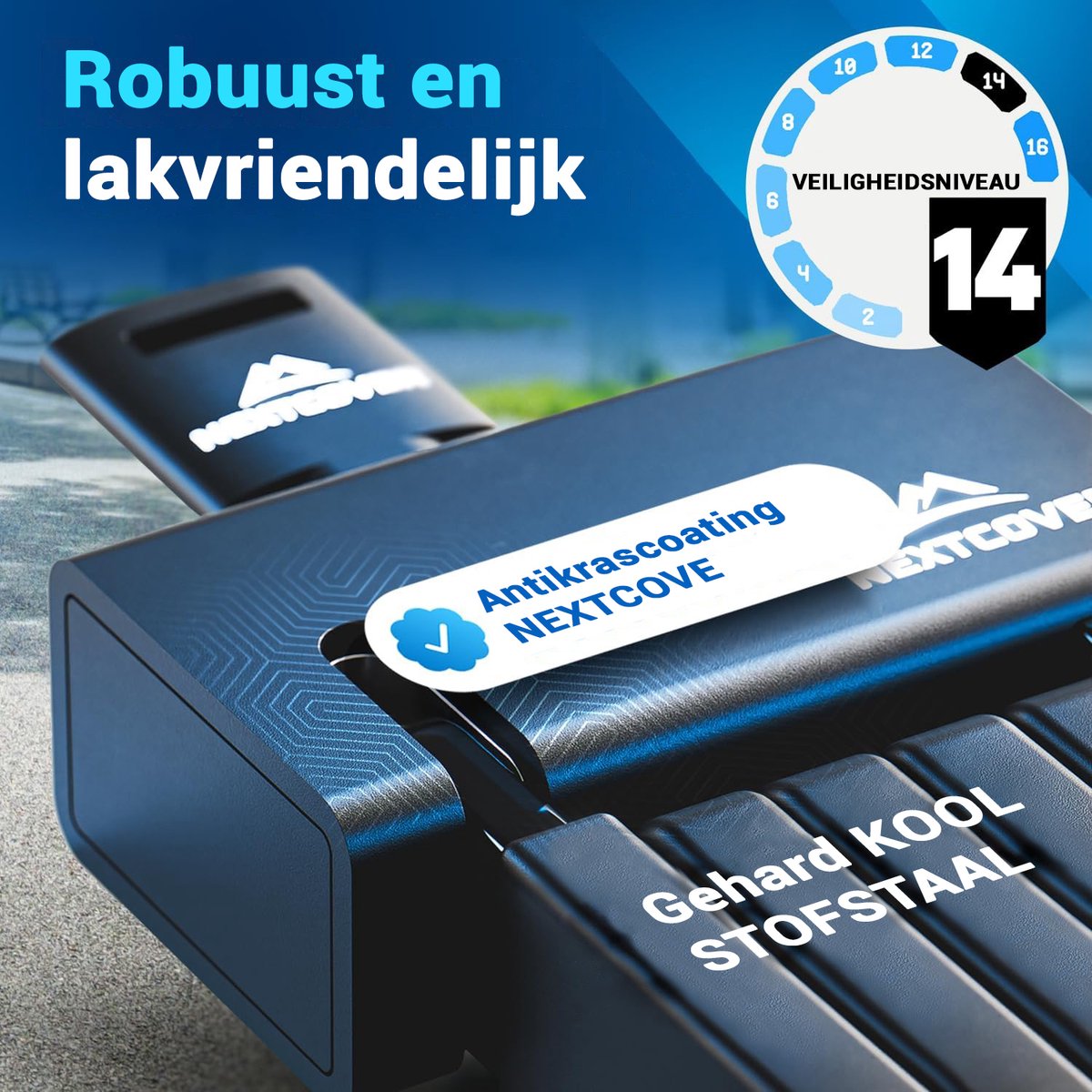 NEXTCOVER® Vouwslot 100 cm - FoldPro - Extra Sterk Fietsslot met Houder - Anti-Diefstal & Krasbestendig - Ideaal voor E-Bike, Stadsfiets & E-Step - Inclusief 3 Sleutels - Zwart