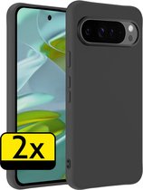 Coque adaptée pour Google Pixel 9 Pro XL Coque en Siliconen - Coque adaptée pour Google Pixel 9 Pro XL Coque Siliconen - Zwart - 2 pièces